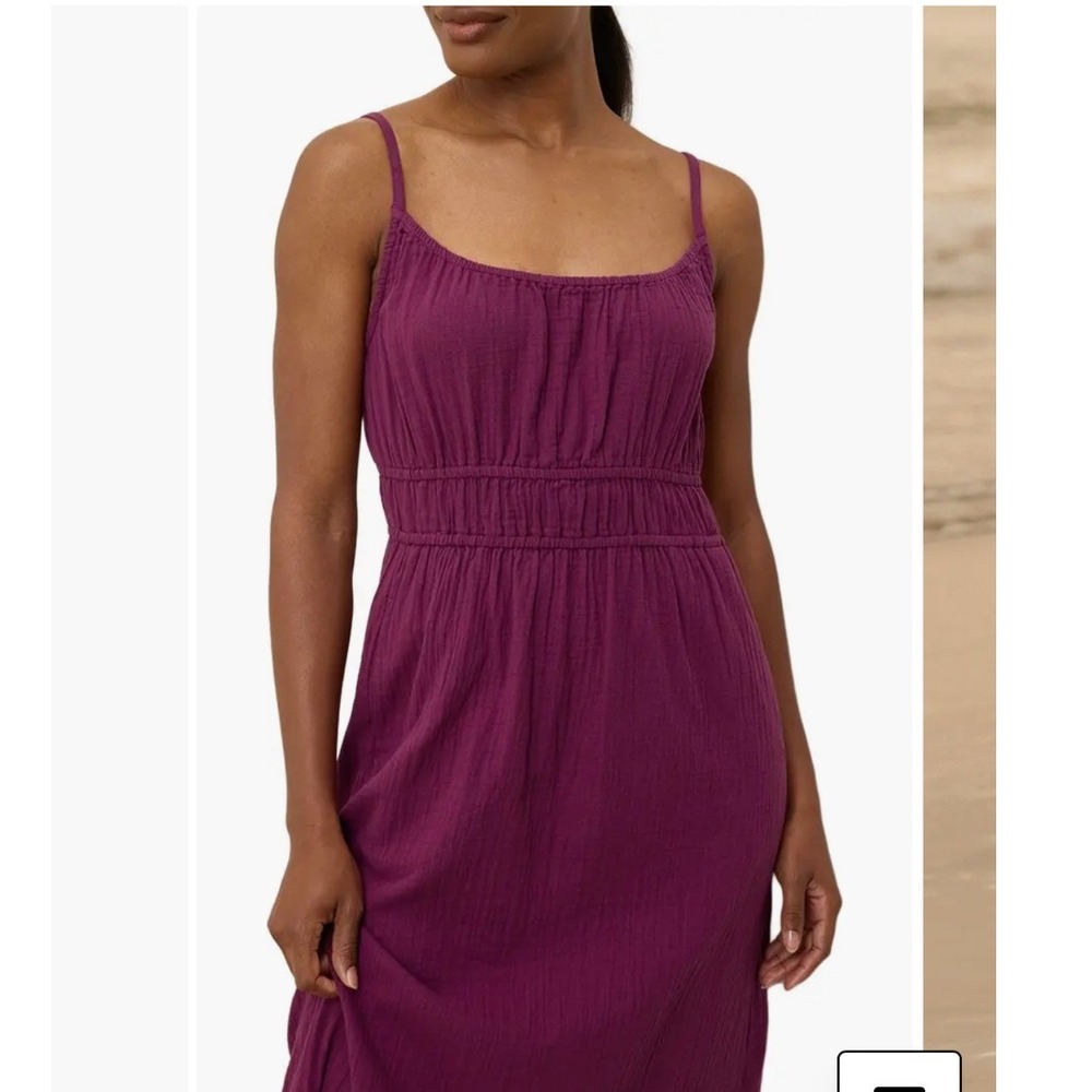 Pact Coastal Double Gauze Cami Maxi Dress Sangria Purple Medium WB1-WQC - Picture 3 of 13